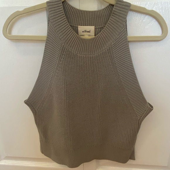 Aritzia Wilfred Crevier Knit Top Grey Size M - Picture 2 of 5